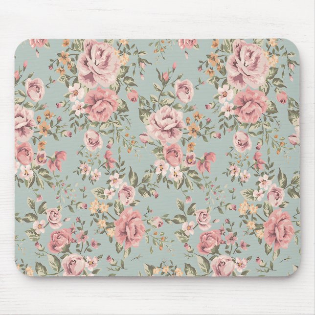 Vintage florale Tapete Mousepad (Vorne)