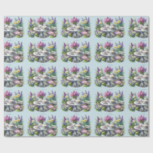 Vintage Florale Teeparty im Garten Geschenkpapier