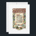 Vintage florale Typografie Weihnachtsgrüße Gedicht Feiertagskarte<br><div class="desc">Weihnachtsgrüße Gedicht reich verziert farbenfrohe Vintage Typografie auf antiker Schriftrolle umgeben von elegantem Heiligen und einer rustikalen Vignette. Zurück bietet ergänzende Grafiken und bearbeitbare Textfelder.</div>