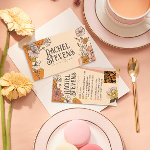 Vintage florale Visitenkarten: Elegante Erde Visitenkarte