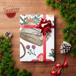 Vintage florale Weihnachtszeit Komfort Urlaub Jahr Geschenkpapier