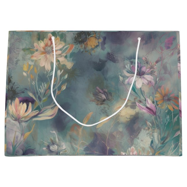 Vintage Florals Hintergrundtextur Große Geschenktüte (Vorderseite)