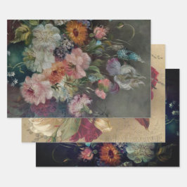VINTAGE FLORALSCHWERE SCHWERE SCHWERPUNKTE  GESCHENKPAPIER SET