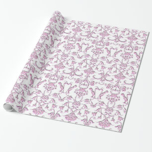 Vintage Florentiner Damaskus (Rosa) Geschenkpapier