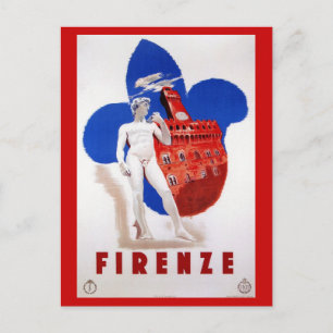 Vintage Florenz 1930er Jahre italienische Reise-We Postkarte