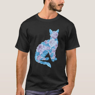 Vintage Florenz Kunst Cat Französische Blume Flore T-Shirt