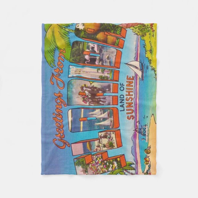 Vintage Florida Fleecedecke (Vorderseite)