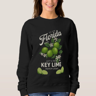 Vintage Florida Key Lime Miami Botanical Fruit Art Sweatshirt