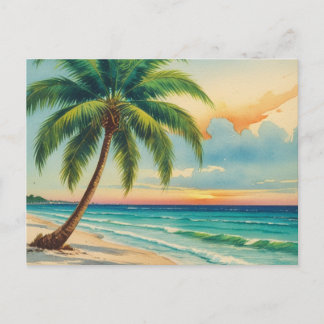 Vintage-Florida-Palmenstrand-Postkarte Postkarte