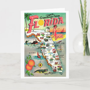 Vintage Florida Paradies Karte
