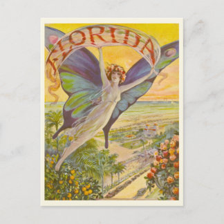 Vintage Florida-Werbung mit fliegenden Frauen Postkarte