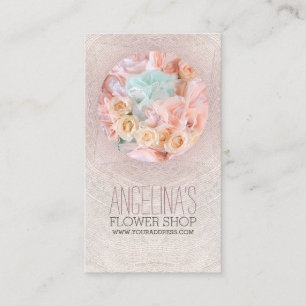 Vintage Florist Elegante Blume Circle Card Visitenkarte