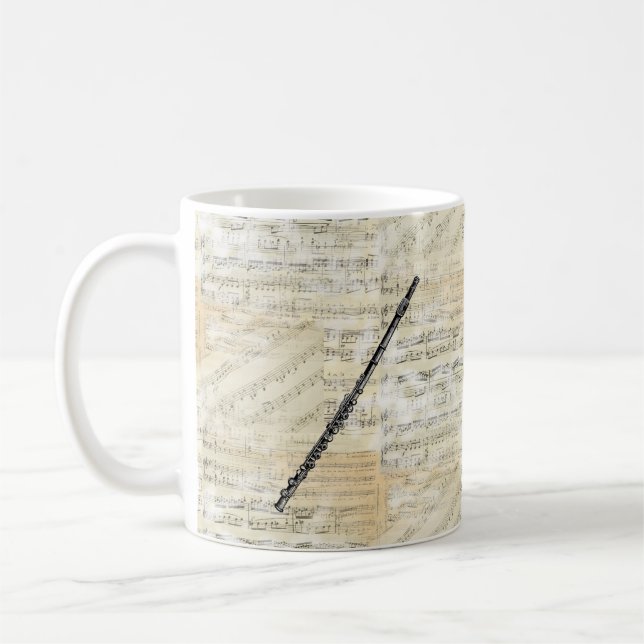 Vintage Flöten-Musik-Tasse Kaffeetasse (Links)
