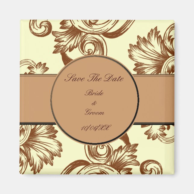 Vintage Flourish (Hellbraun) Magnet (Vorne)
