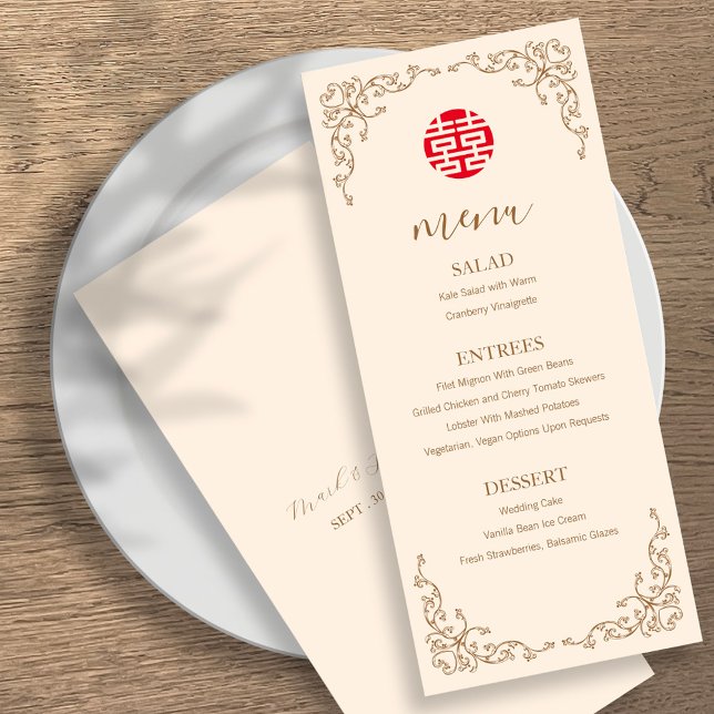 Vintage-Flourish-Rahmen-Hochzeitsmenü Menükarte (Von Creator hochgeladen)
