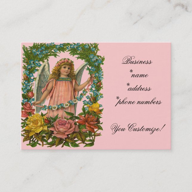 Vintage *Flower Angel* Geschäfts-Karten Visitenkarte (Vorderseite)