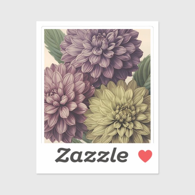 Vintage Flowers Aufkleber (Blatt)