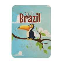 Vintage-Flug nach Brasilien Toucan Reiseplakat