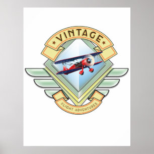 Vintage Flugabzeichen Poster
