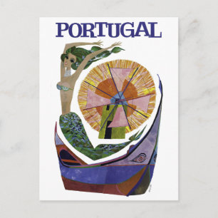 Vintage-Fluggesellschaft Portugal Reise Postkarte