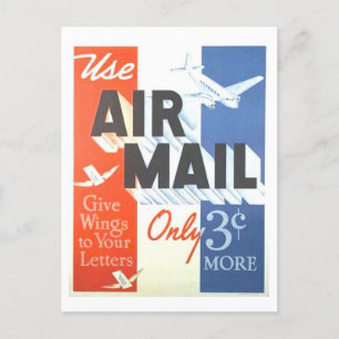 Vintage Flugpost Postwerbe Postkarte