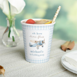 Vintage Flugreise 1. Geburtstag Pappbecher