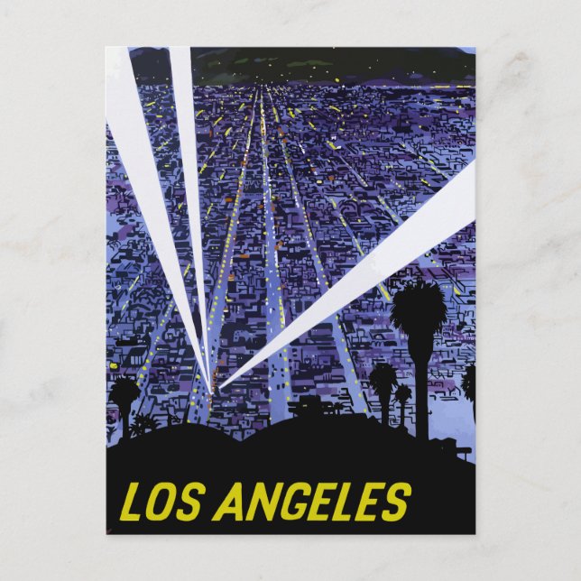 Vintage Flugreise Los Angeles Postkarte (Vorderseite)