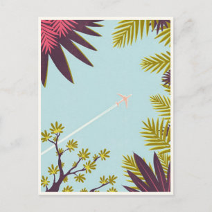 Vintage Flugreise Postkarte