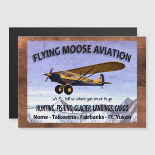 Vintage Flugschild Flying Moose Aviation Magnetkarte
