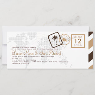 Vintage-Flugticket-Einladung Einladung