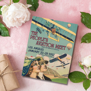 Vintage-Flugtreffen-Plakat Retro-Flugzeug Postkarte