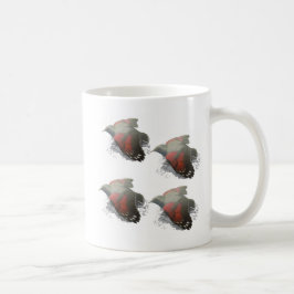 Vintage Flugvogel-Kunst – Rote Flügel Botanische I Kaffeetasse