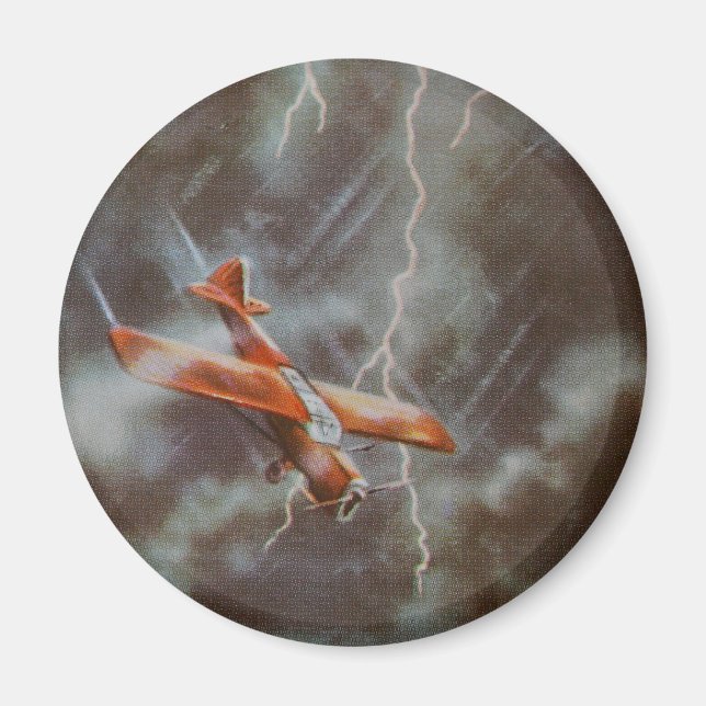 Vintage-Flugzeug-Button-Abzeichen Magnet (Vorne)