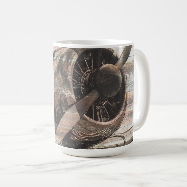 Vintage-Flugzeug Kaffeetasse (VorderseiteRechts)