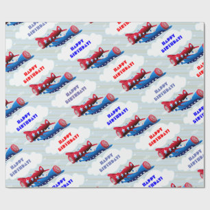 Vintage Flugzeug Luftwaffe Flugshow Aviator Streif Geschenkpapier