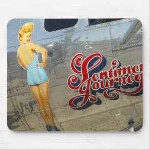 Vintage Flugzeug-Malerei-Mausunterlage Mousepad