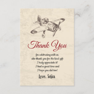 vintage, Flugzeug, Maschine, Dankeskarte