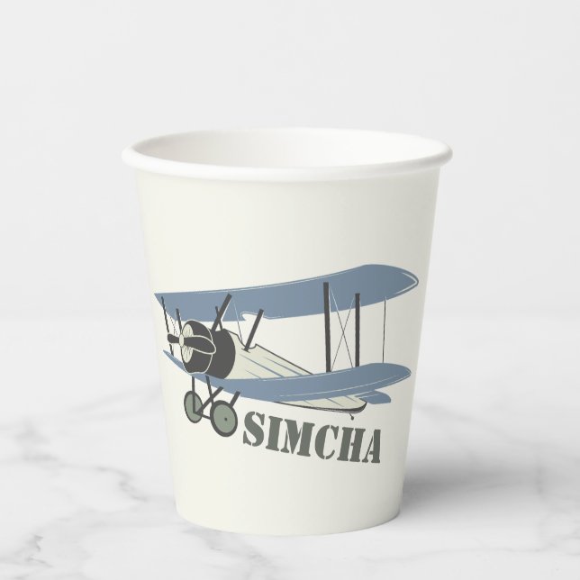 Vintage-Flugzeug  Pappbecher (Vorderseite)