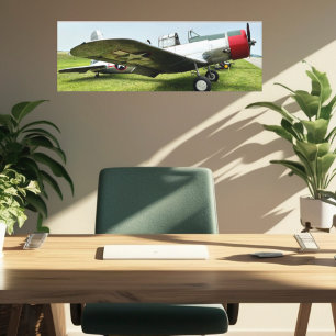 Vintage-Flugzeug-Warbird-Jagdflugzeug-Airshow-Foto Leinwanddruck