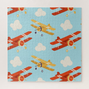 Vintage Flugzeug Wolken Hintergrundmuster