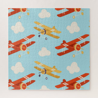 Vintage Flugzeug Wolken Hintergrundmuster