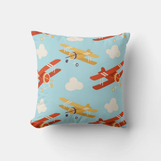 Vintage Flugzeug Wolken Hintergrundmuster Kissen