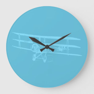 Vintage Flugzeugart FARBE Große Wanduhr