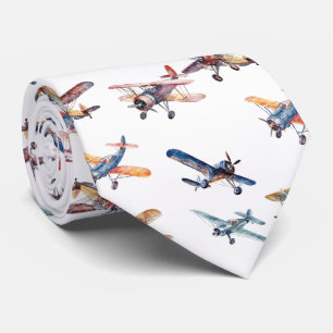 Vintage-Flugzeuge aus den 1940er Jahren Krawatte