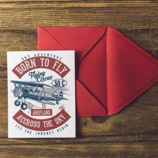 Vintage Flugzeugfarbe Postkarte