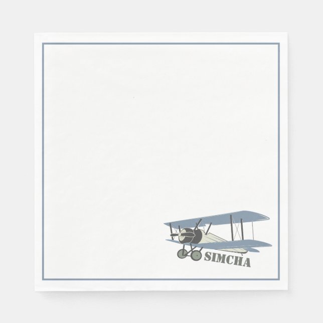 Vintage Flugzeugserviette Serviette (Vorderseite)