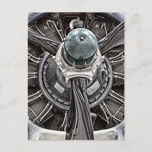 Vintage Flugzeugteile Postkarte (Vorderseite)