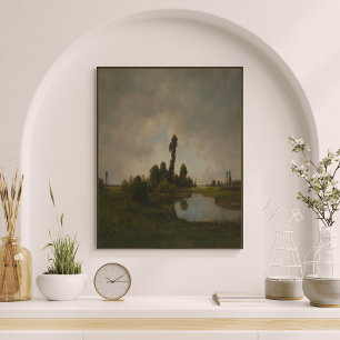 Vintage Flusslandschaft Rustikale Landschaft zsr Leinwanddruck