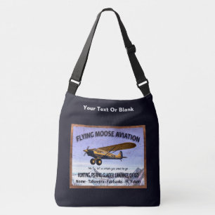 Vintage Flying Moose Aviation Schild Tragetaschen Mit Langen Trägern