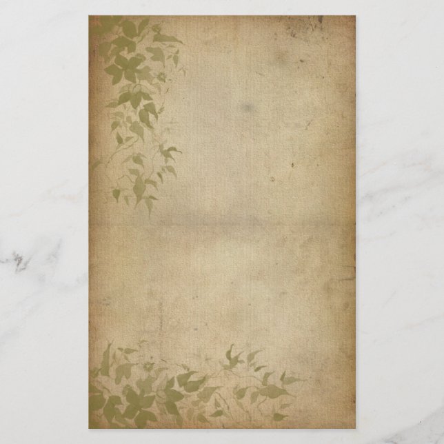 Vintage Foliage - Efeu Briefpapier (Vorderseite)